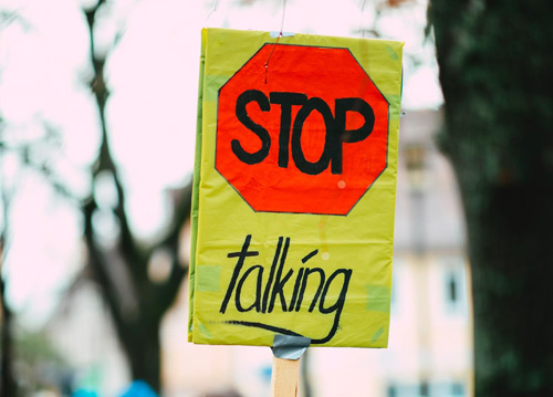 Stop Talking sign